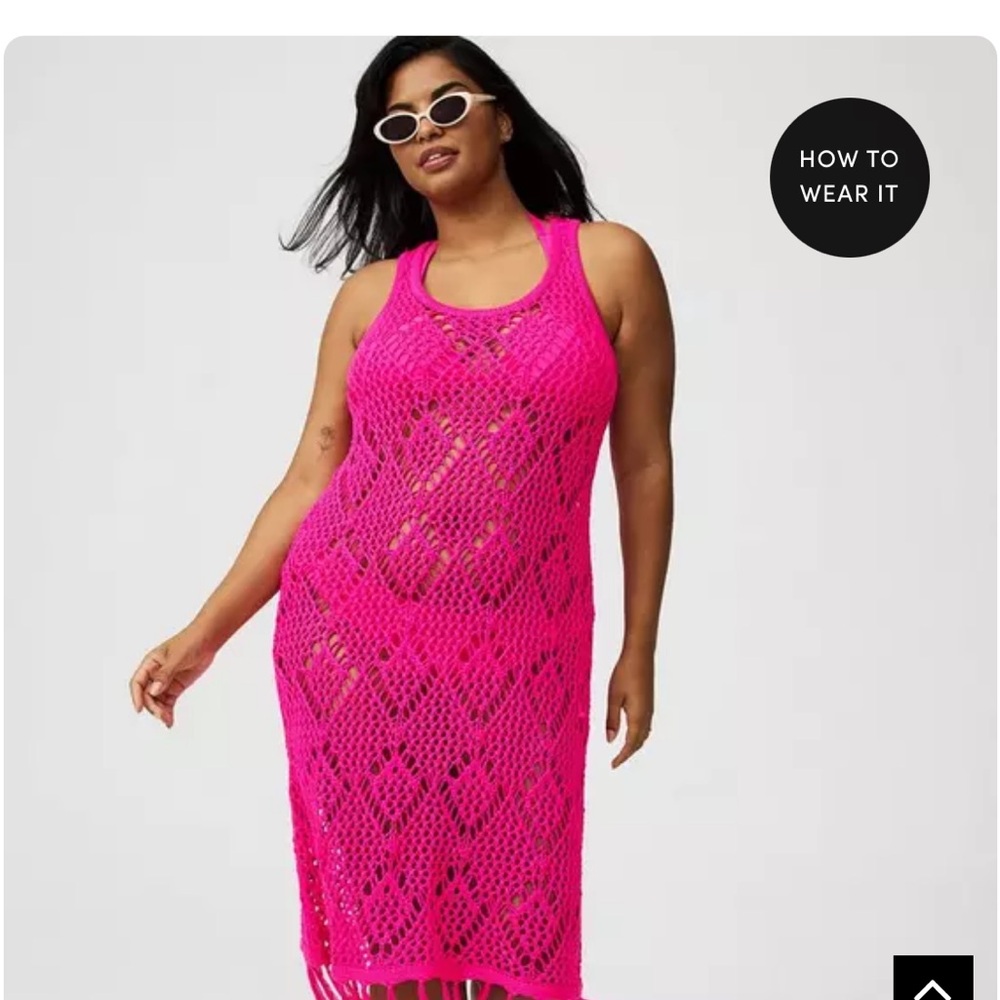 Torrid Pink Lace Swim Coverup
